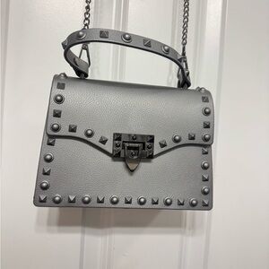 Gray Studded Women's Bag